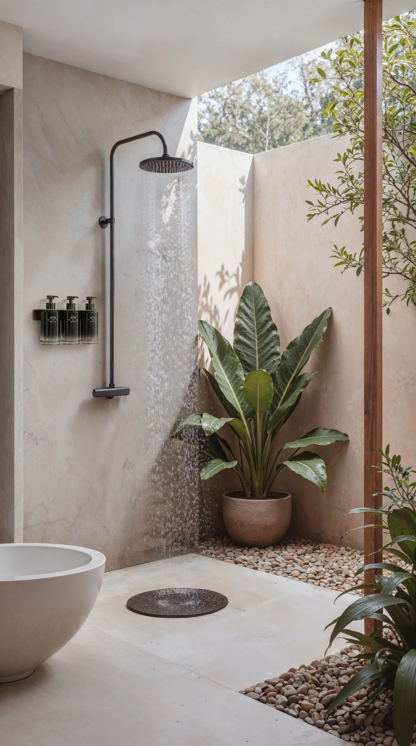 Luxury shower with wall-mounted ALTA range.