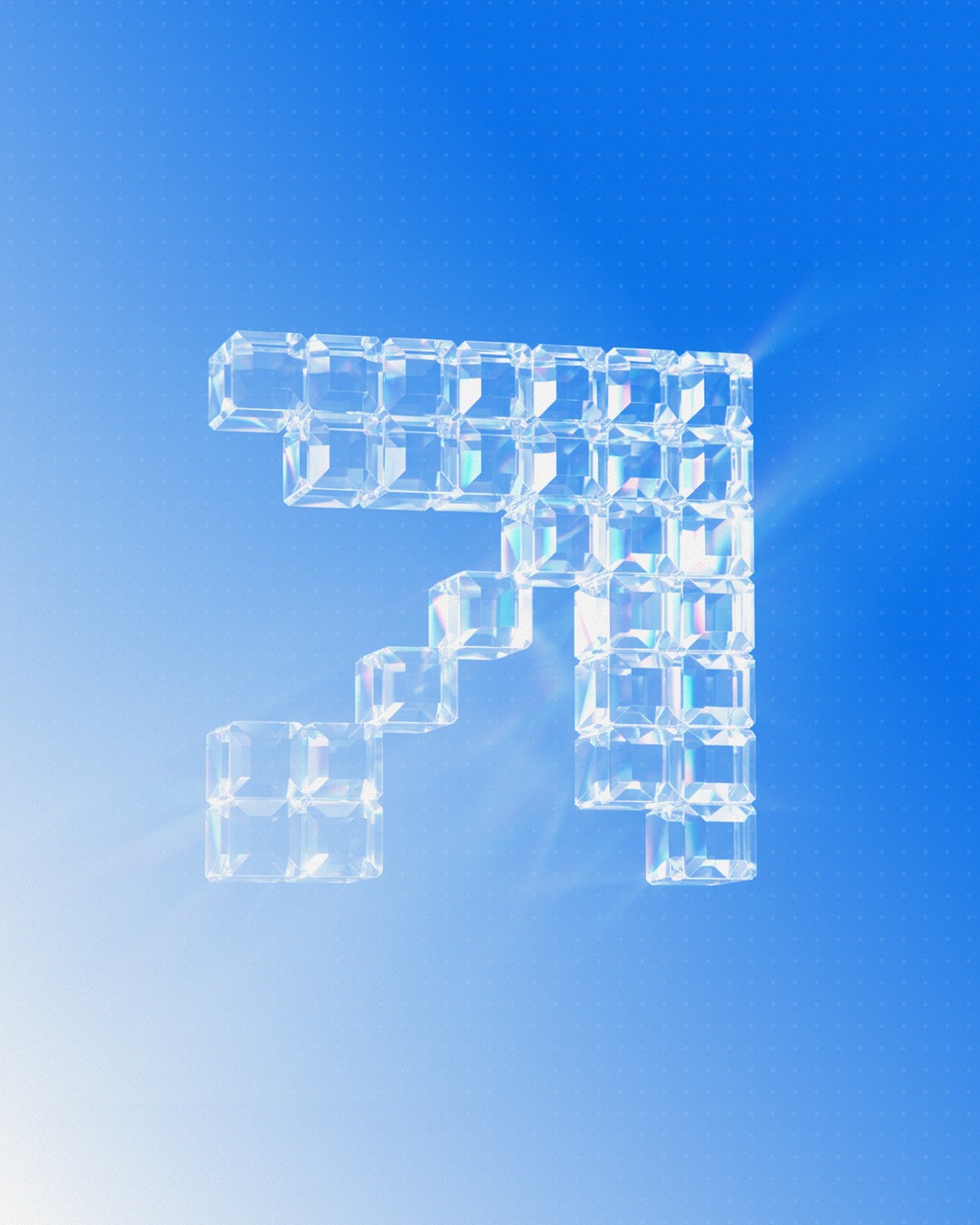 Specifli app icon in sparkling glass cubes on a blue background